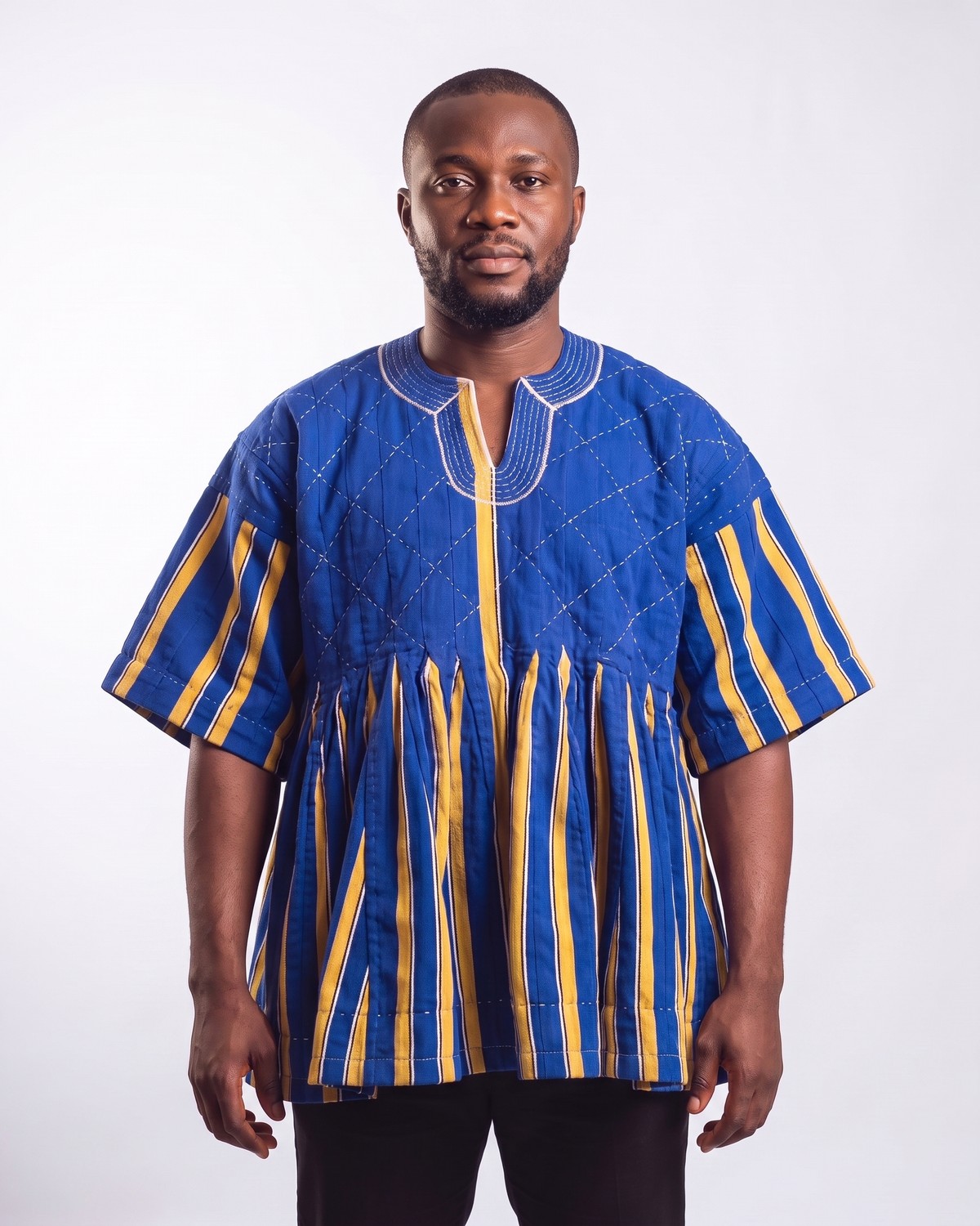 Blue & Gold Fugu Smock